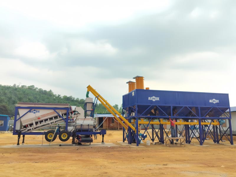 AJY 35 mobile Concrete Batching Plant in Singapore