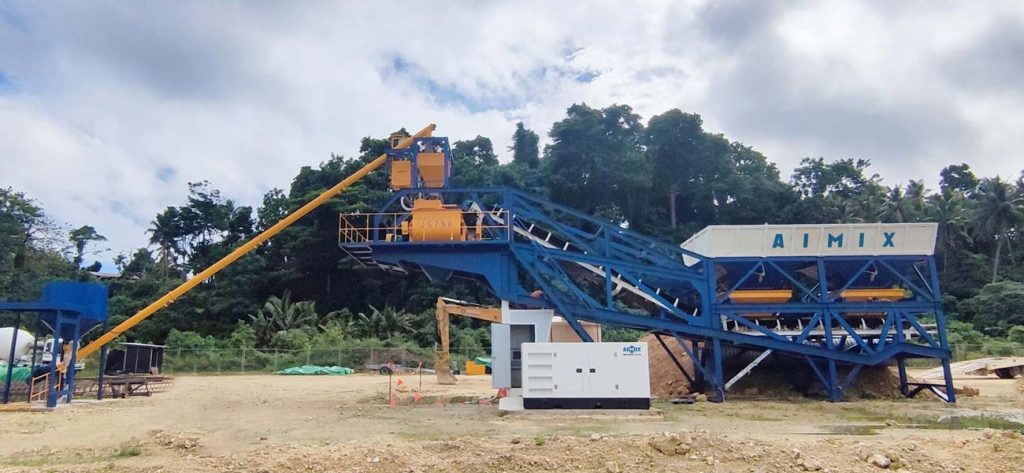 installation of AJY35 mobile concrete plant in Uzbekistan