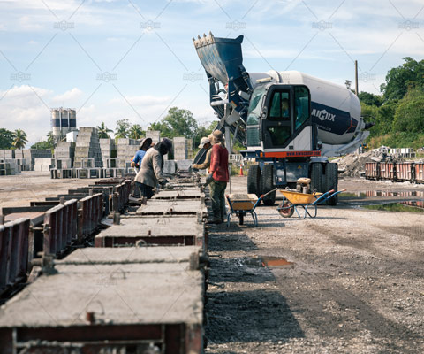 precast elements production factory using aimix self loading mixer